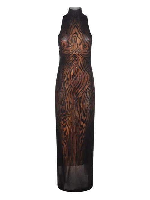 Long dress double layer printed wood JEAN PAUL GAULTIER | 2503WDR029M002P0060